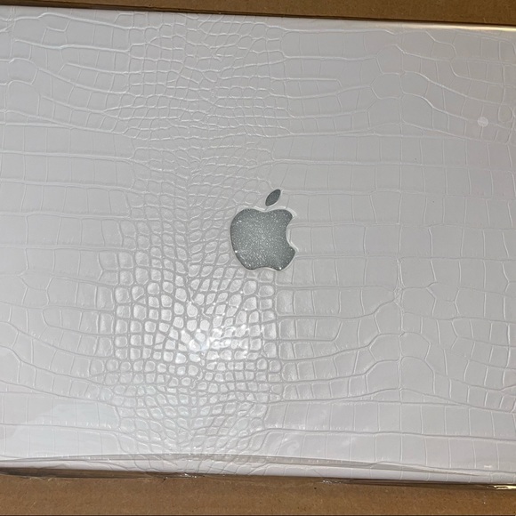 Snow Faux Crocodile MacBook Case